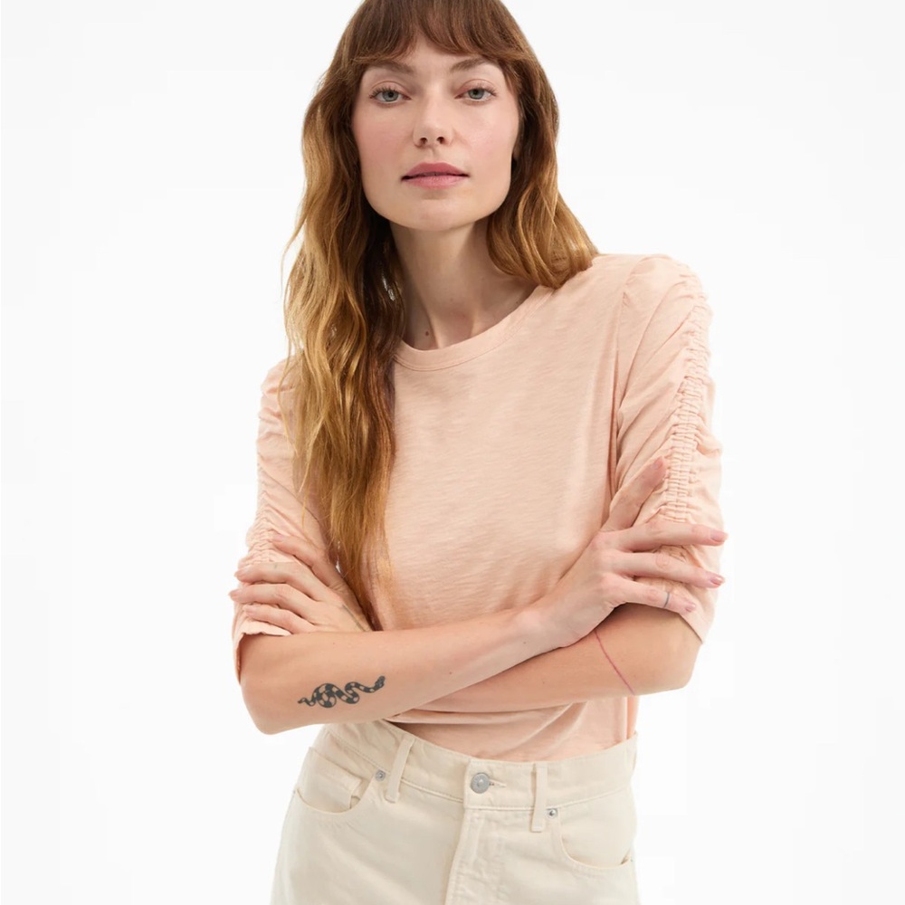 Veronica Beard Small NWOT Coral Pink Ruched Top